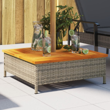 vidaXL Szürke polyrattan és akácfa napernyőtalp-burkolat 70x70x25 cm kerti bútor
