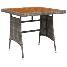vidaXL szürke polyrattan és tömör akácfa kerti asztal 70 x 70 x 72 cm  (318695) kerti bútor