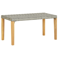 vidaXL szürke polyrattan és tömör akácfa kerti pad 120 cm kerti bútor