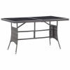 vidaXL Szürke polyrattan kerti asztal 140 x 80 x 74 cm