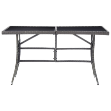 vidaXL szürke polyrattan kerti asztal 140 x 80 x 74 cm (318716) kerti bútor
