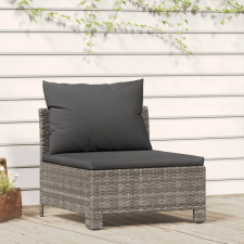 vidaXL szürke polyrattan kerti középső kanapé párnával kerti bútor