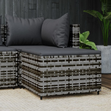 vidaXL szürke polyrattan kerti lábtartó párnával kerti bútor
