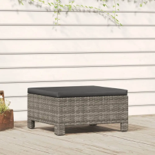 vidaXL szürke polyrattan kerti lábtartó párnával kerti bútor