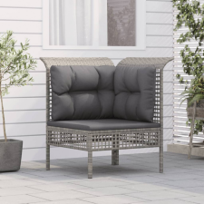 vidaXL szürke polyrattan kerti sarokkanapé párnával kerti bútor
