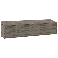 vidaXL szürke polyrattan kerti tárolóláda 220x50x58 cm kerti tárolás
