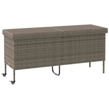 vidaXL szürke polyrattan kerti tárolóláda kerekekkel 160x55x75 cm kerti tárolás