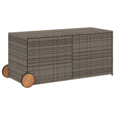 vidaXL szürke polyrattan kerti tárolóláda kerekekkel 283 L (365318) kerti tárolás