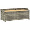 vidaXL Szürke polyrattan kerti tárolópad 120 cm