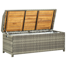 vidaXL szürke polyrattan kerti tárolópad 120 cm (46481) kerti bútor