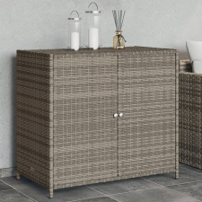 vidaXL szürke polyrattan kerti tárolószekrény 83x45x76 cm kerti tárolás