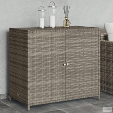 vidaXL Szürke polyrattan kerti tárolószekrény 83x45x76 cm kerti tárolás