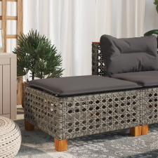 vidaXL szürke polyrattan kerti ülőke párnával 63,5 x 56 x 32 cm kerti bútor
