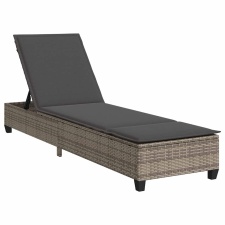 vidaXL szürke polyrattan napozóágy párnákkal 55x200x25,5 cm (4104095) kerti bútor