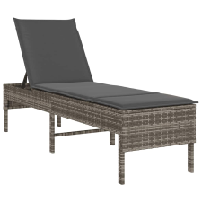 vidaXL szürke polyrattan napozóágy párnával 55x200x44 cm (4104102) kerti bútor