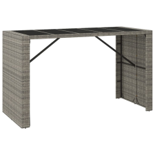 vidaXL szürke polyrattan üveglapos kerti asztal 185 x 80 x 110 cm (362601) kerti bútor