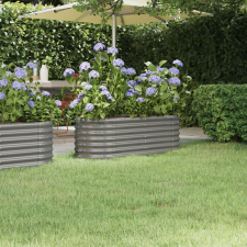vidaXL szürke porszórt acél kerti ültetőláda 114x40x36 cm kerti tárolás