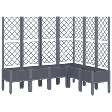 vidaXL szürke PP rácsos kerti ültetőláda 160 x 120 x 142 cm (367936) kerti tárolás