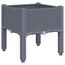 vidaXL szürke PP rácsos kerti ültetőláda 40 x 40 x 42 cm (367886) kerti tárolás