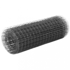 vidaXL Szürke PVC-bevonatú acél csirkeháló drótkerítés 25 x 0,5 m kerti dekoráció