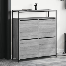 vidaXL szürke sonoma cipőszekrény 4 kihajtható fiókkal 100x34x112 cm bútor