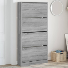 vidaXL szürke sonoma cipőszekrény 4 kihajtható fiókkal 80x21x163,5 cm bútor