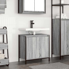 vidaXL Szürke sonoma éjjeliszekrény fiókkal 60x34,5x60 cm fürdőszoba bútor