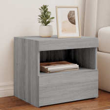 vidaXL szürke sonoma éjjeliszekrény LED-világítással 50 x 40 x 45 cm bútor