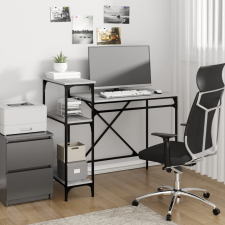 vidaXL szürke sonoma fa és vas íróasztal polcokkal 105x50x90 cm íróasztal
