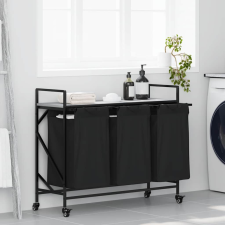 vidaXL szürke sonoma mosodai kosár 3 rekeszes kerekekkel bútor