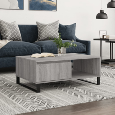 vidaXL szürke sonoma szerelt fa dohányzóasztal 90 x 60 x 35 cm bútor