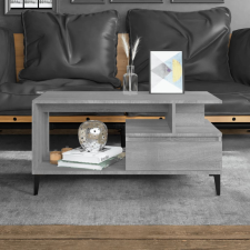 vidaXL szürke sonoma szerelt fa dohányzóasztal 90x49x45 cm bútor
