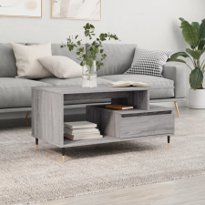 vidaXL szürke sonoma szerelt fa dohányzóasztal 90x49x45 cm bútor