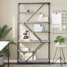 vidaXL Szürke sonoma szerelt fa és acél könyvespolc 91x36x176 cm bútor