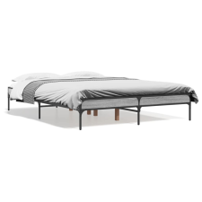vidaXL szürke sonoma szerelt fa és fém ágykeret 120 x 190 cm ágy és ágykellék