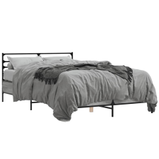 vidaXL szürke sonoma szerelt fa és fém ágykeret 120 x 190 cm ágy és ágykellék