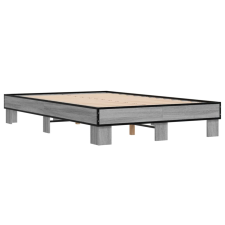 vidaXL szürke sonoma szerelt fa és fém ágykeret 120 x 190 cm (845890) ágy és ágykellék
