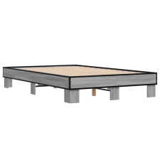vidaXL szürke sonoma szerelt fa és fém ágykeret 120 x 200 cm (845865) ágy és ágykellék