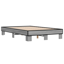 vidaXL szürke sonoma szerelt fa és fém ágykeret 140 x 200 cm (845860) ágy és ágykellék