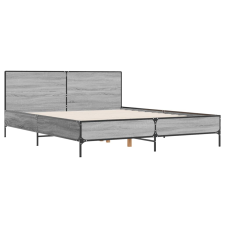 vidaXL szürke sonoma szerelt fa és fém ágykeret 140x190 cm ágy és ágykellék