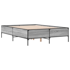 vidaXL szürke sonoma szerelt fa és fém ágykeret 140x190 cm (3279810) ágy és ágykellék