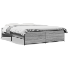 vidaXL szürke sonoma szerelt fa és fém ágykeret 150 x 200 cm ágy és ágykellék