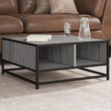 vidaXL szürke sonoma szerelt fa és fém dohányzóasztal 60,5x60,5x30 cm bútor