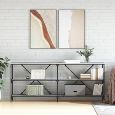vidaXL szürke sonoma szerelt fa és vas konzolasztal 180x30x75 cm bútor
