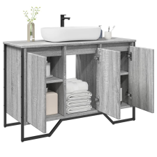 vidaXL szürke sonoma szerelt fa fürdőszobai mosdószekrény 91x35x60 cm fürdőszoba bútor