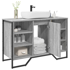 vidaXL szürke sonoma szerelt fa fürdőszobai mosdószekrény 91x35x60 cm fürdőszoba bútor
