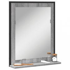 vidaXL Szürke sonoma szerelt fa fürdőszobai tükör polccal 50x12x60 cm fürdőszoba bútor
