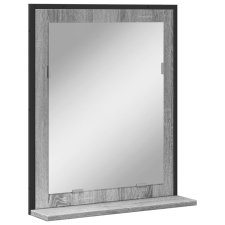 vidaXL szürke sonoma szerelt fa fürdőszobai tükör polccal 50x12x60 cm (842419) fürdőszoba bútor