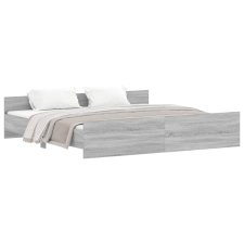 vidaXL szürke sonoma színű ágykeret fej- és lábtámlával 180 x 200 cm (3203773) ágy és ágykellék