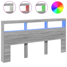 vidaXL szürke sonoma színű áthidalószekrény LED-ekkel 200 x 17 x 102cm (839222) ágy és ágykellék